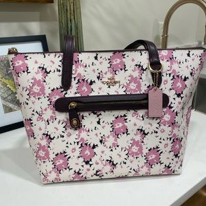 Coach floral print tote bag